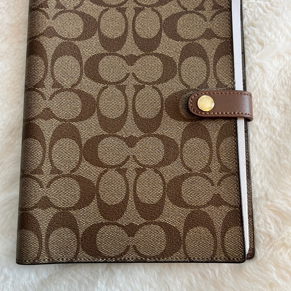 Coach Brown Monogrammed Notebook Cover